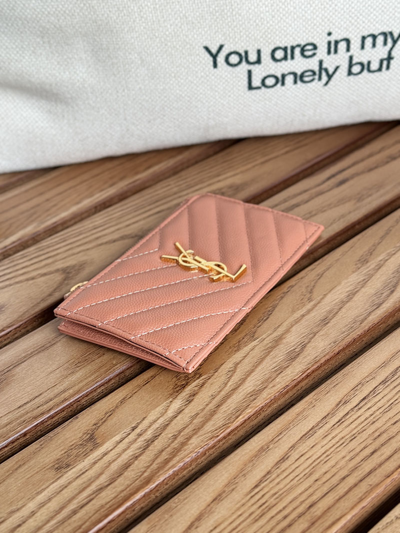 最高級サンローランスーパーコピー YSL モノグラム フラグメント ジップカードケース レディース PALE PINK 607915BOW016920 カーフスキンレザー ゴールド金具 - 画像 (7)