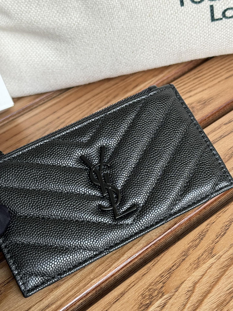 最高級サンローランスーパーコピー YSL モノグラム フラグメント ジップカードケース レディース ブラック 607915BOW081000 カーフスキンレザー ブラック金具 - 画像 (6)