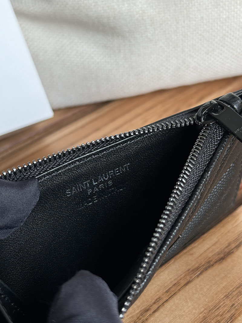 最高級サンローランスーパーコピー YSL モノグラム フラグメント ジップカードケース レディース ブラック 607915BOW081000 カーフスキンレザー ブラック金具 - 画像 (3)