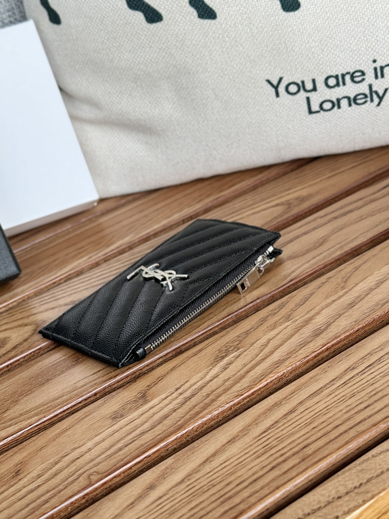最高級サンローランスーパーコピー YSL モノグラム フラグメント ジップカードケース レディース ブラック 607915BOW021000 カーフスキンレザー シルバー金具 - 画像 (8)
