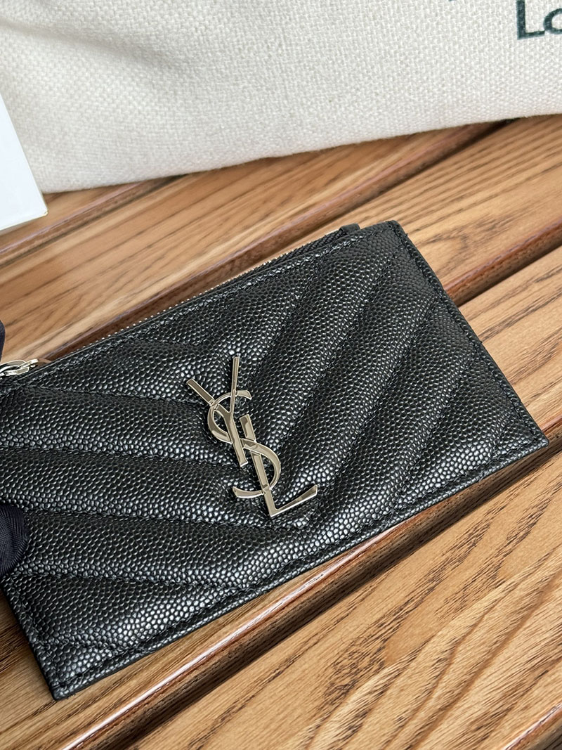 最高級サンローランスーパーコピー YSL モノグラム フラグメント ジップカードケース レディース ブラック 607915BOW021000 カーフスキンレザー シルバー金具 - 画像 (5)