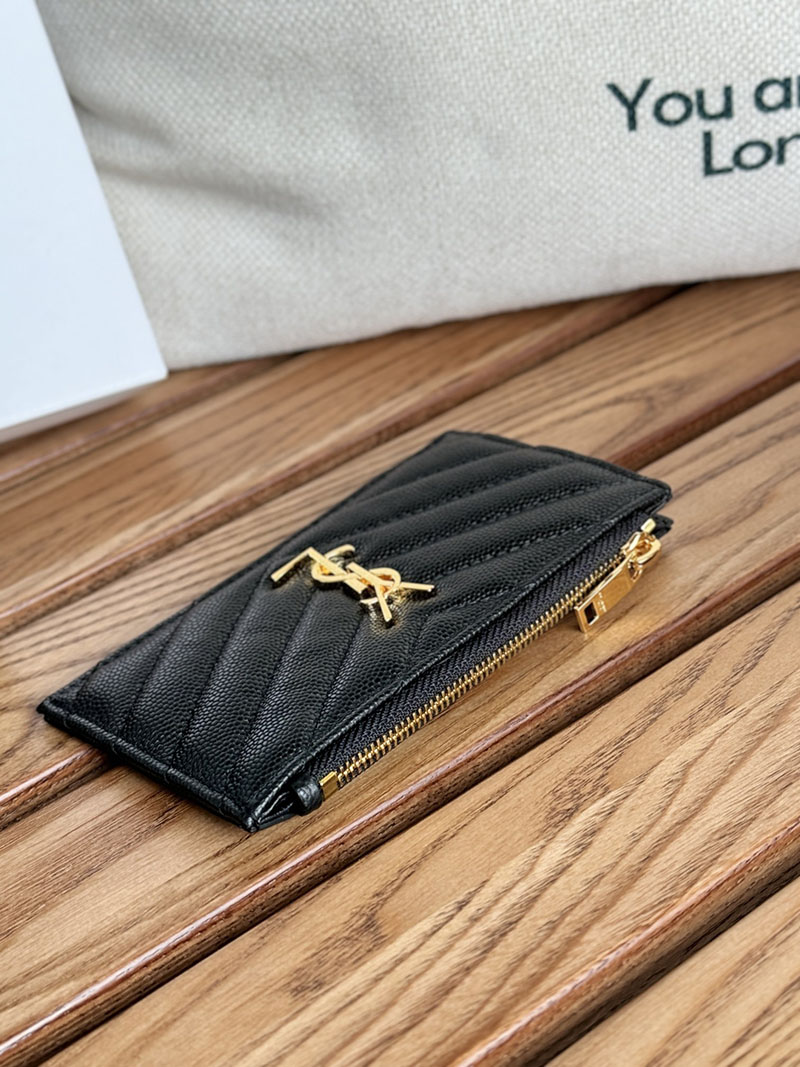 最高級サンローランスーパーコピー YSL モノグラム フラグメント ジップカードケース レディース ブラック 607915BOW011000 カーフスキンレザー ゴールド金具 - 画像 (8)