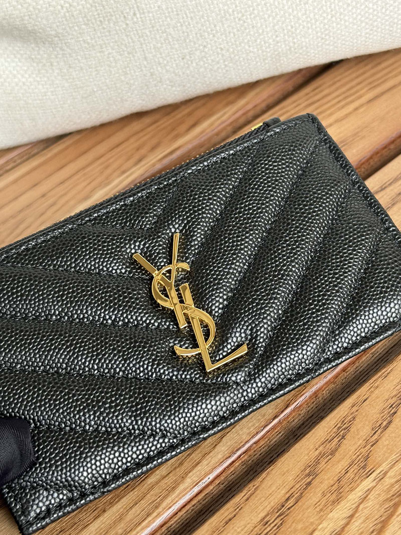 最高級サンローランスーパーコピー YSL モノグラム フラグメント ジップカードケース レディース ブラック 607915BOW011000 カーフスキンレザー ゴールド金具 - 画像 (6)