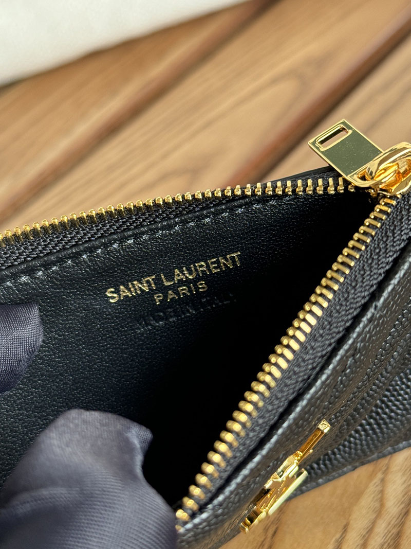 最高級サンローランスーパーコピー YSL モノグラム フラグメント ジップカードケース レディース ブラック 607915BOW011000 カーフスキンレザー ゴールド金具 - 画像 (3)