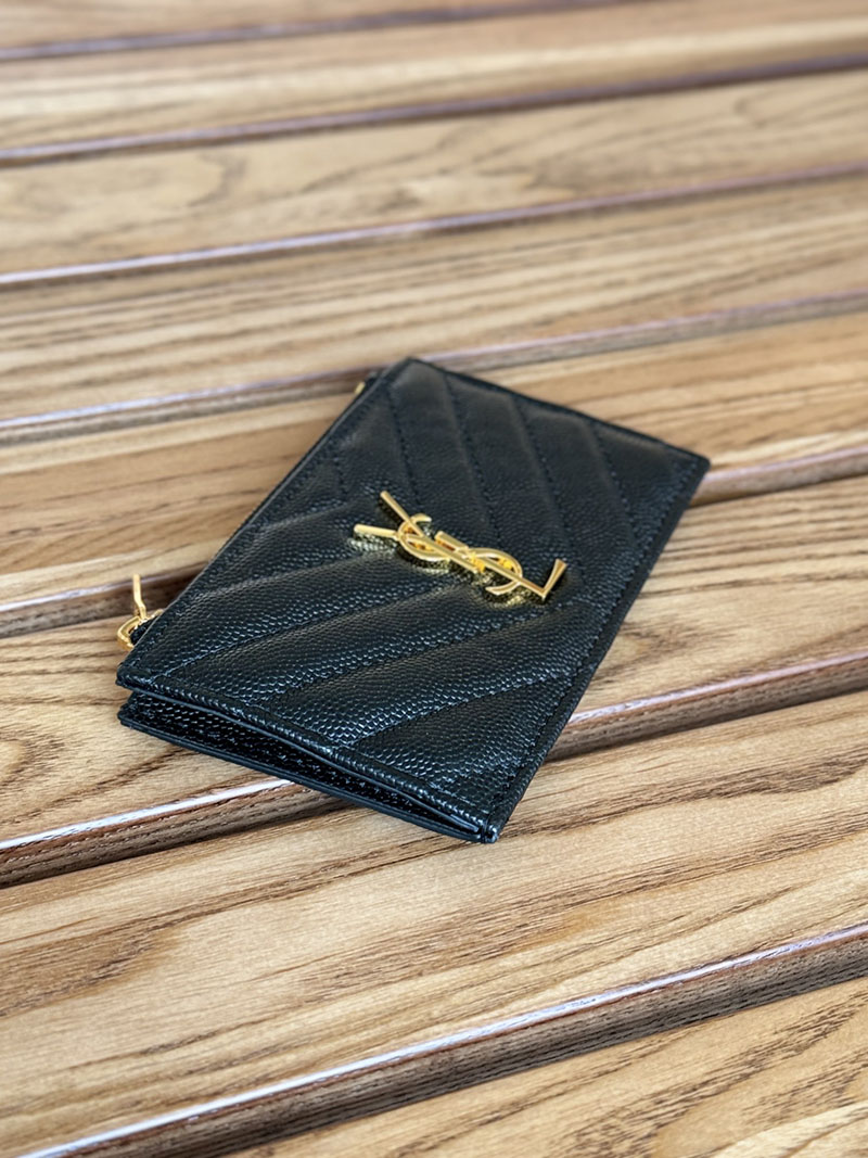 最高級サンローランスーパーコピー YSL モノグラム フラグメント ジップカードケース レディース ブラック 607915BOW011000 カーフスキンレザー ゴールド金具 - 画像 (2)
