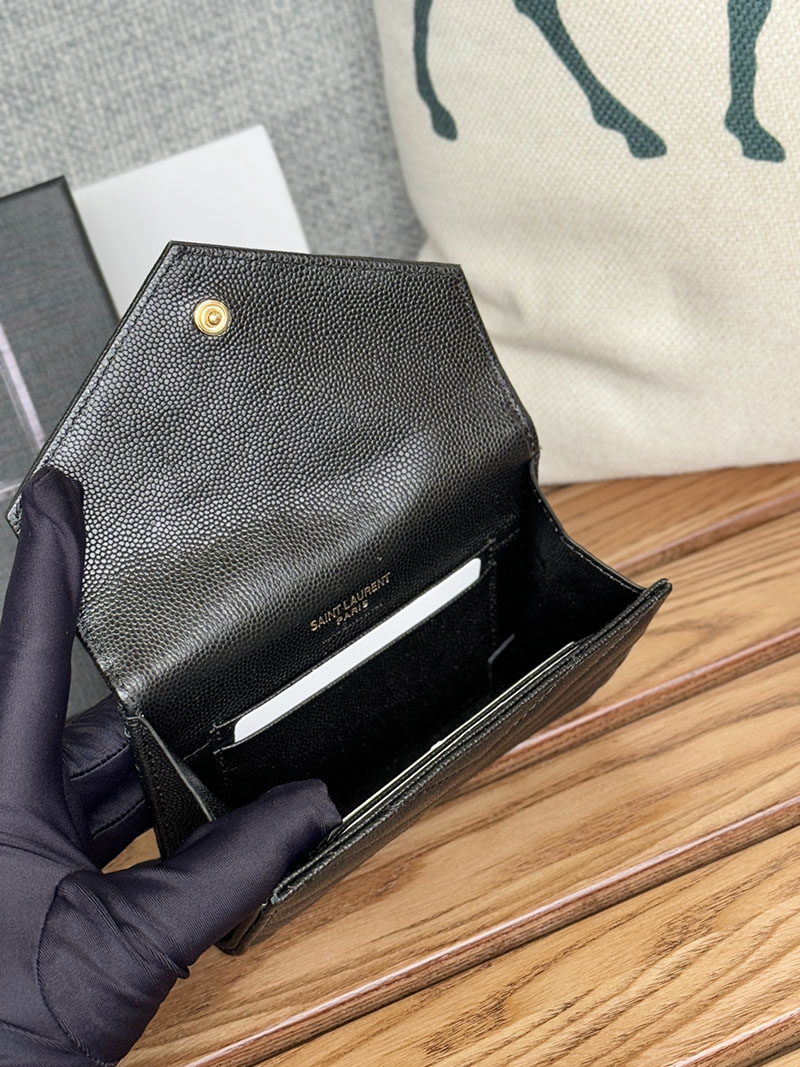 最高級サンローランスーパーコピー サンローラン 財布 レディース 人気 モノグラム スモール エンベロープウォレット ブラック 414404BOW011000 牛革 ゴールド金具 - 画像 (4)