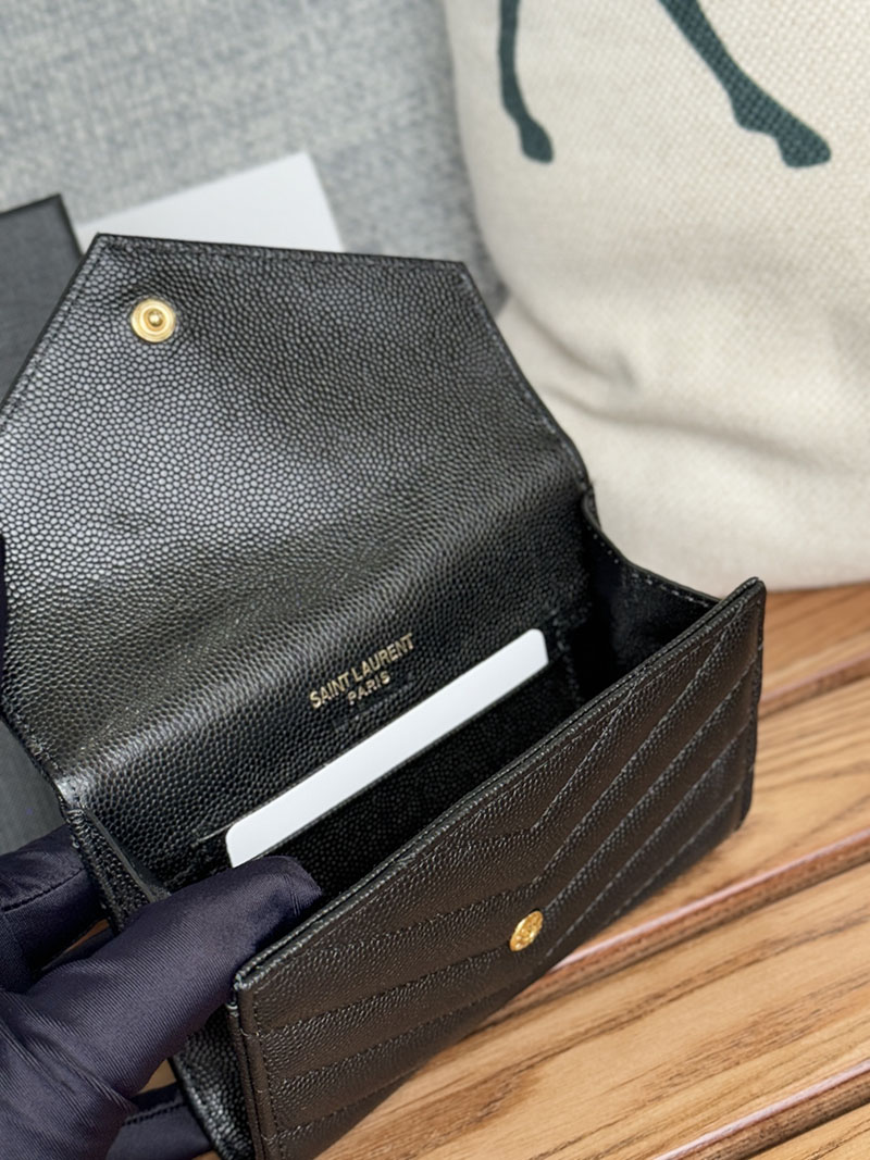 最高級サンローランスーパーコピー サンローラン 財布 レディース 人気 モノグラム スモール エンベロープウォレット ブラック 414404BOW011000 牛革 ゴールド金具 - 画像 (3)