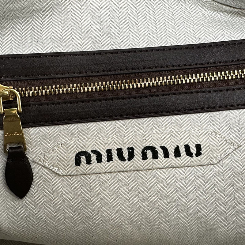 N品 MiuMiu ミュウミュウ レザー ボー バッグ 5BB117_2CRW_F0NBL_V_MON ブラウン ゴールド金具 激安優良店 - 画像 (3)