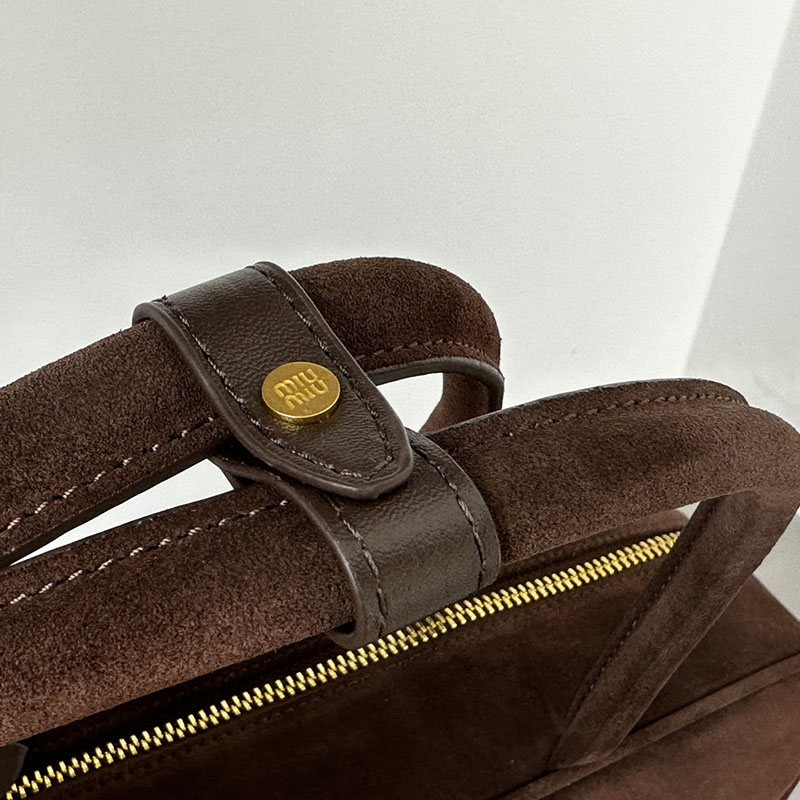 N品 MiuMiu ミュウミュウ レザー ボー バッグ 5BB117_2CRW_F0NBL_V_MON ブラウン ゴールド金具 激安優良店 - 画像 (2)