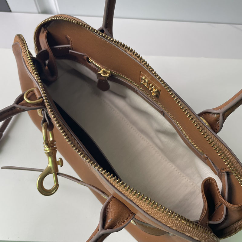 N品 MiuMiu ミュウミュウ アバンチュール ナッパレザー トップハンドルバッグ 5BB169_2BBL_F0316_V_OOO ブラウン ゴールド金具 激安優良店 - 画像 (3)