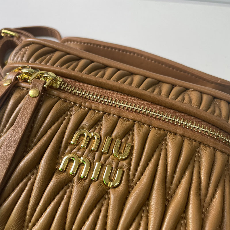 N品 MiuMiu ミュウミュウ マテラッセレザー ショルダーバッグ 5BH226_N88_F098L_V_OOO キャメル ゴールド金具 激安優良店 - 画像 (7)