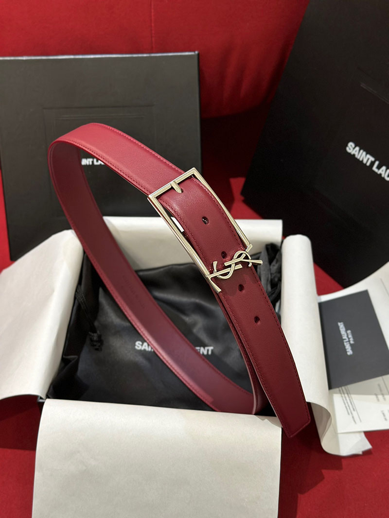 最高級サンローランスーパーコピー サンローランベルトコピー モノグラム ベルト ROUGE MERLOT 634437BOO0E6592 カーフスキンレザー シルバー金具 - 画像 (5)