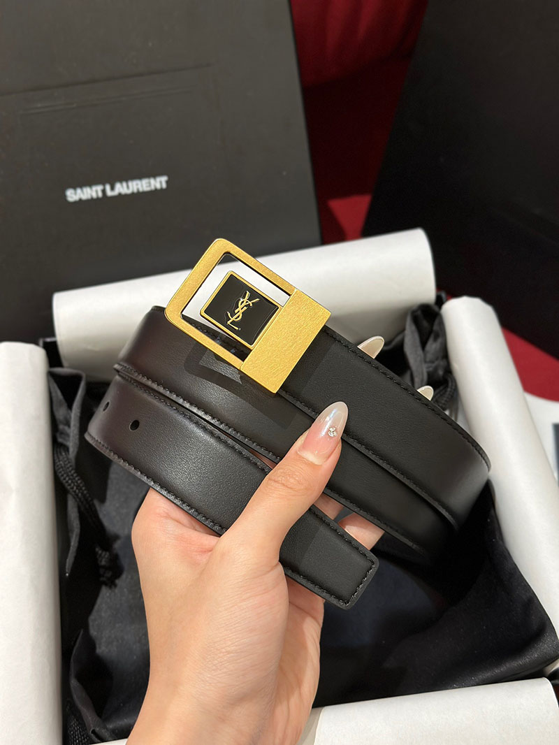 最高級サンローランスーパーコピー サンローランベルトコピー LA 66 バックルベルト ブラック 732556AAB251000 カーフスキンレザー ゴールド金具 - 画像 (6)
