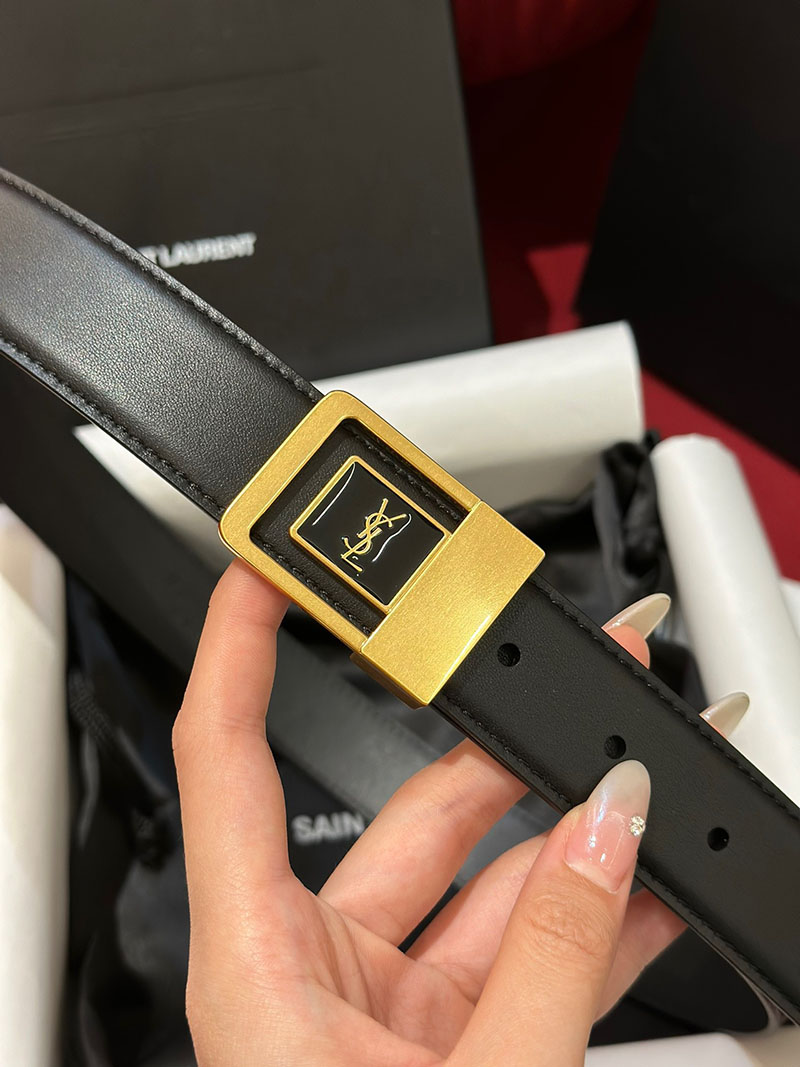最高級サンローランスーパーコピー サンローランベルトコピー LA 66 バックルベルト ブラック 732556AAB251000 カーフスキンレザー ゴールド金具 - 画像 (4)