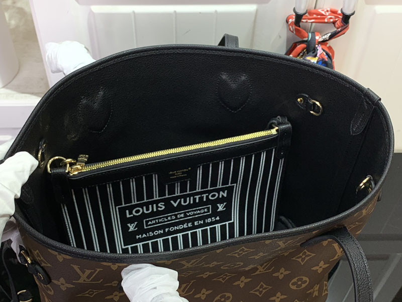 ルイヴィトン トートバッグ 新作 ネヴァーフル・インサイドアウト MM ノワール M11946 牛革 ゴールド金具 - 画像 (2)