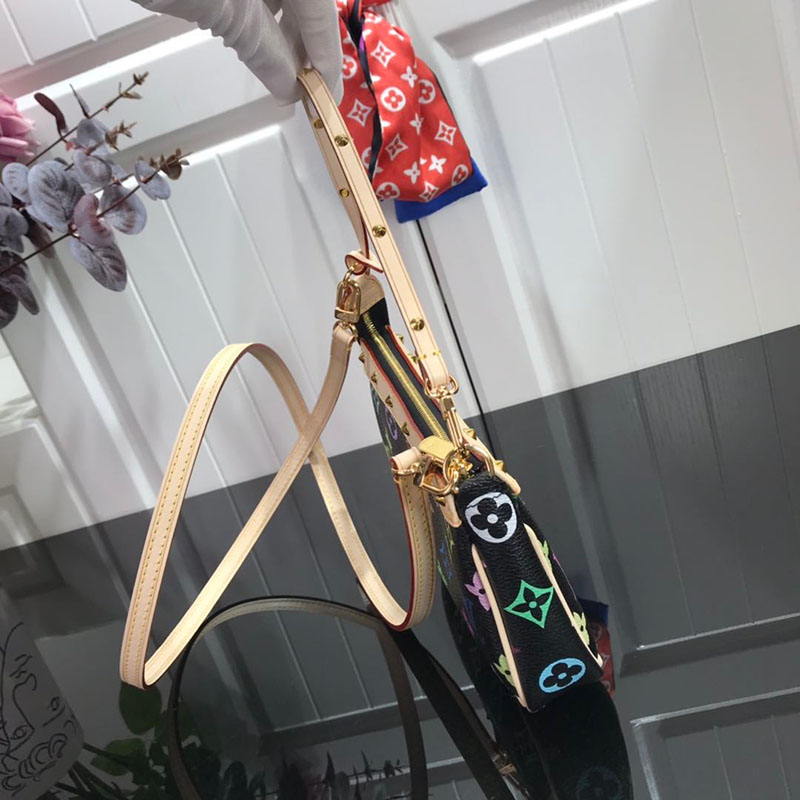 ルイヴィトン ポーチ 新作 ポシェット アクセソワール ブラック x マルチカラー M92649 モノグラム・マルチカラー ミニバッグ 人気 - 画像 (9)