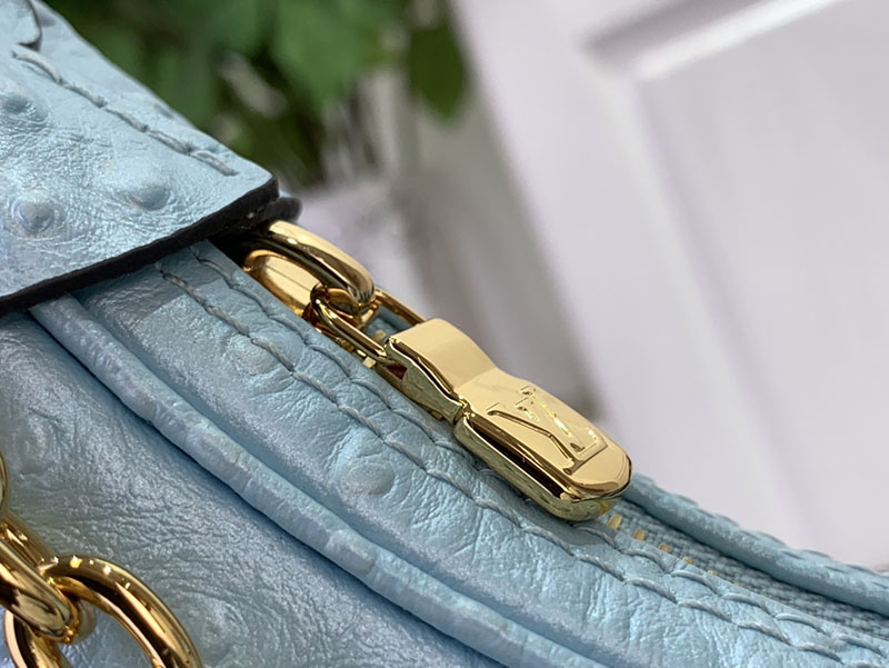 ルイヴィトン ショルダーバッグ 新作 ループ Pm スカイブルー N85900 Ostrich leather ゴールド金具 - 画像 (4)