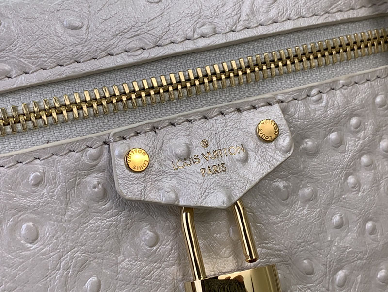 ルイヴィトン ポーチ 新作 Vanity Chain Pouch ホワイト N85911 Ostrich leather ゴールド金具 ミニバッグ 人気 - 画像 (5)