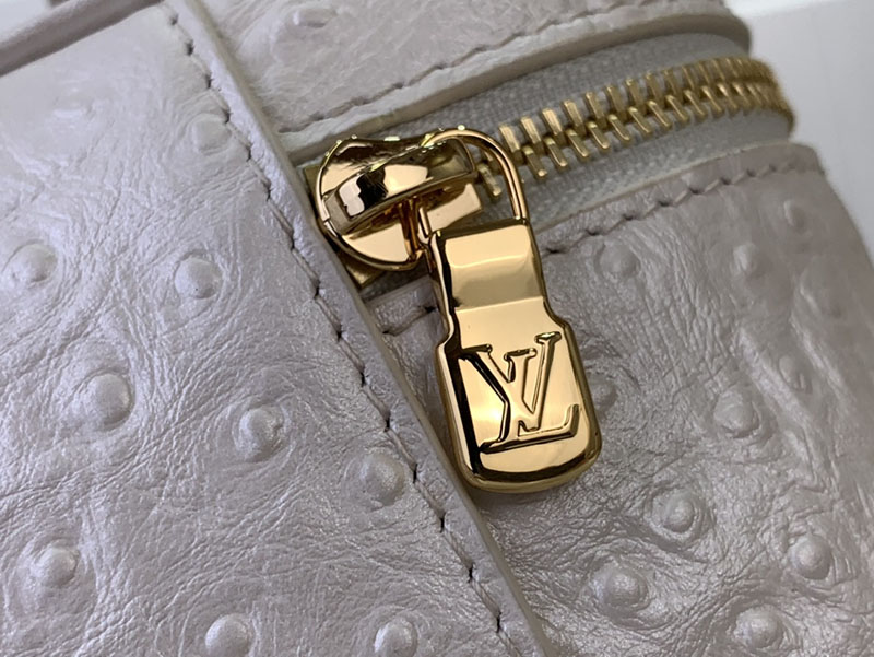 ルイヴィトン ポーチ 新作 Vanity Chain Pouch ホワイト N85911 Ostrich leather ゴールド金具 ミニバッグ 人気 - 画像 (4)