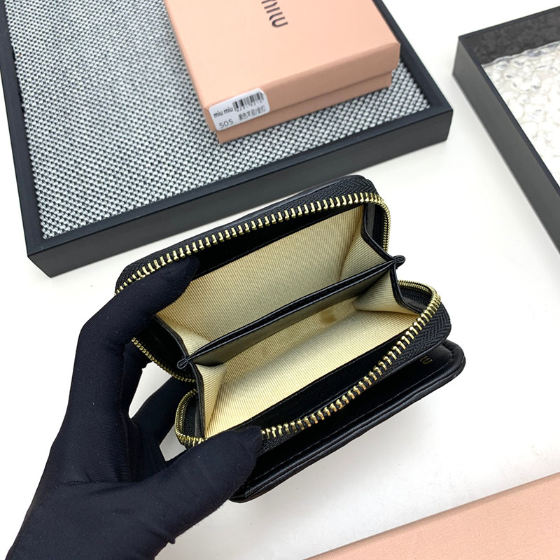 最高級MiuMiuスーパーコピー ミュウミュウ財布コピー マテラッセレザー 財布 ブラック 5ML522_2FPP_F0002 ミニ財布 人気 - 画像 (2)