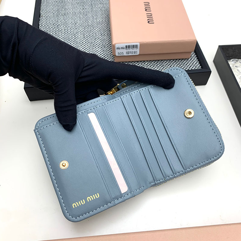 最高級MiuMiuスーパーコピー ミュウミュウ財布コピー マテラッセレザー 財布 ライトブルー 5ML522_2FPP_F0637 ミニ財布 人気 - 画像 (3)
