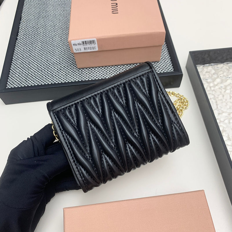 最高級MiuMiuスーパーコピー ミュウミュウ財布コピー ウォレットバッグ チェーン ショルダー財布 ブラック 5MT013_N88_F0002 レディース 人気 - 画像 (7)