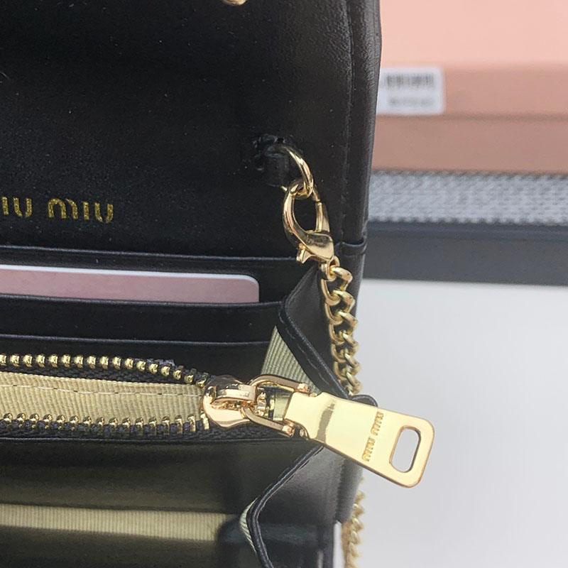 最高級MiuMiuスーパーコピー ミュウミュウ財布コピー ウォレットバッグ チェーン ショルダー財布 ブラック 5MT013_N88_F0002 レディース 人気 - 画像 (3)
