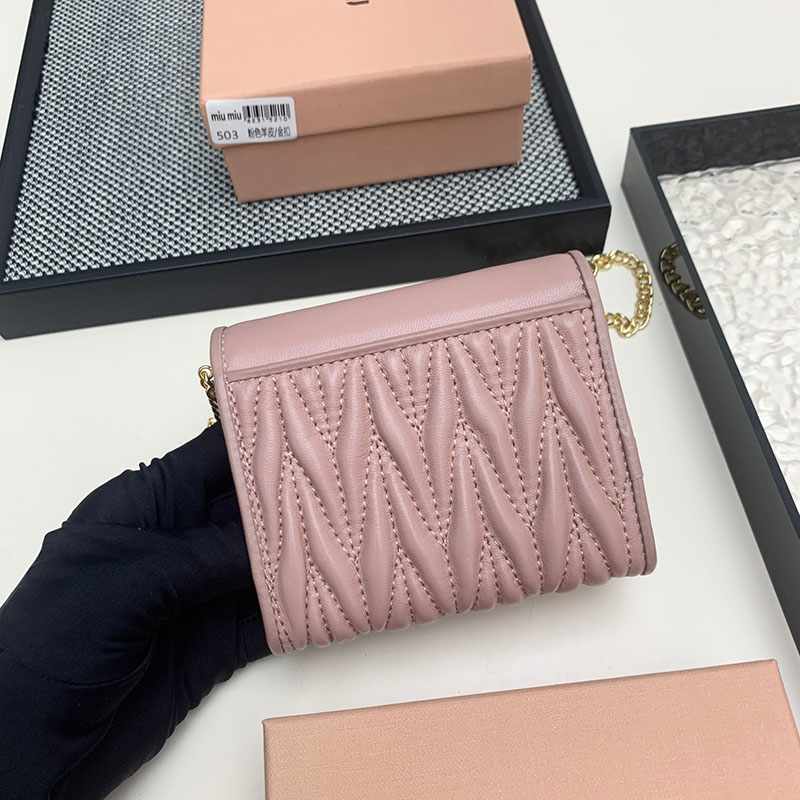 最高級MiuMiuスーパーコピー ミュウミュウ財布コピー ウォレットバッグ チェーン ショルダー財布 ピンク 5MT013_N88_F0E18 レディース 人気 - 画像 (7)