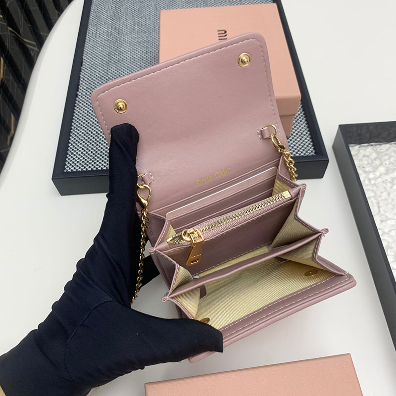 最高級MiuMiuスーパーコピー ミュウミュウ財布コピー ウォレットバッグ チェーン ショルダー財布 ピンク 5MT013_N88_F0E18 レディース 人気 - 画像 (3)