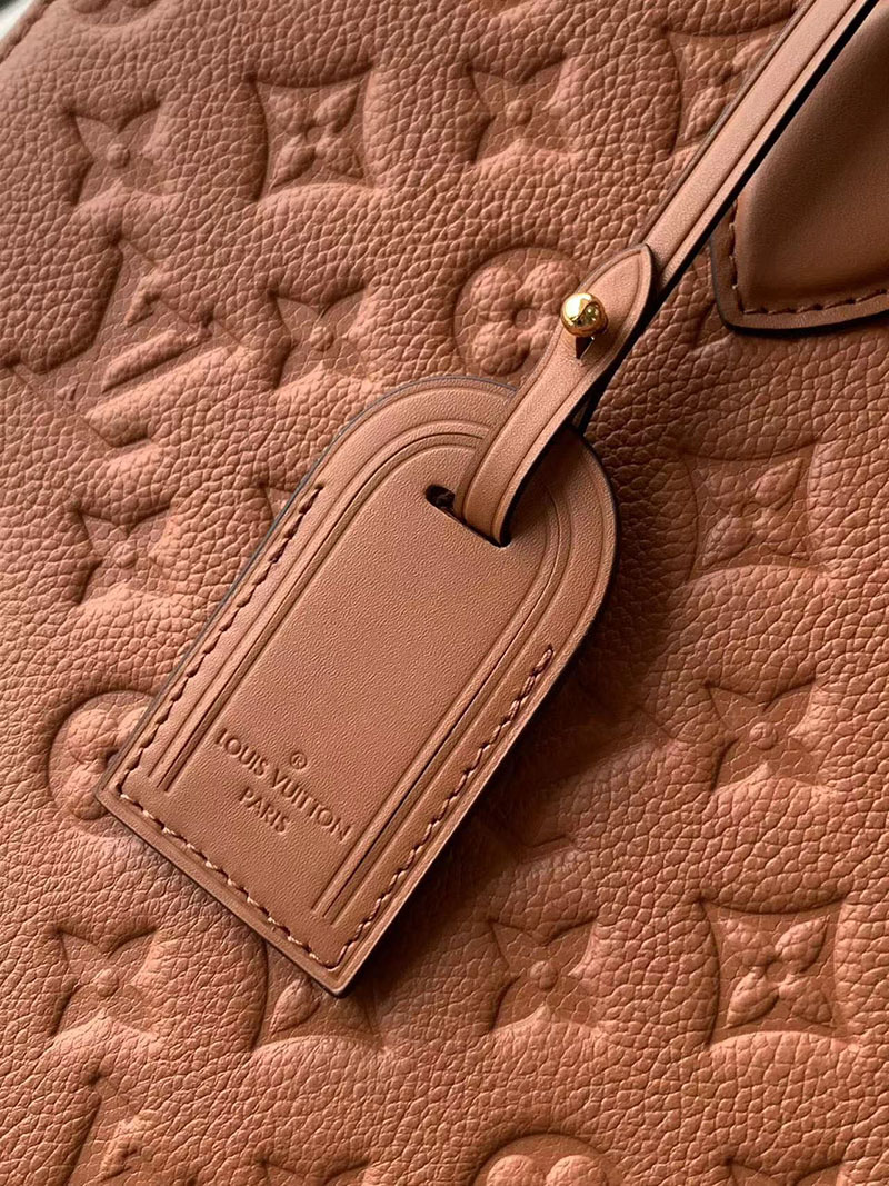 ルイヴィトン トートバッグ 新作 オンザゴー MM コニャック M45595 モノグラム・アンプラント レザー ゴールド金具 - 画像 (6)