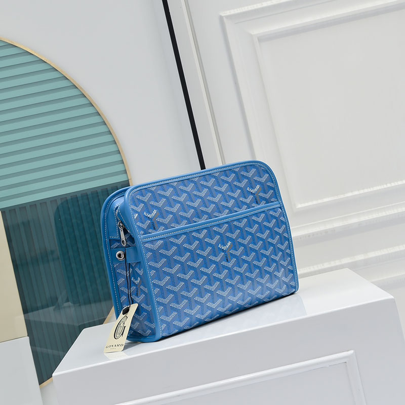 N品 GOYARD ゴヤール ジュバンス MM ポーチ JOUVENMMLTY10CL10P スカイブルー シルバー金具 激安優良店 - 画像 (9)
