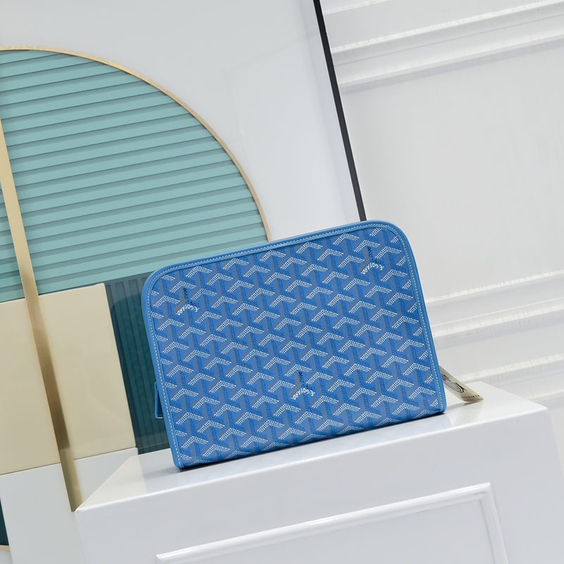 N品 GOYARD ゴヤール ジュバンス MM ポーチ JOUVENMMLTY10CL10P スカイブルー シルバー金具 激安優良店 - 画像 (8)