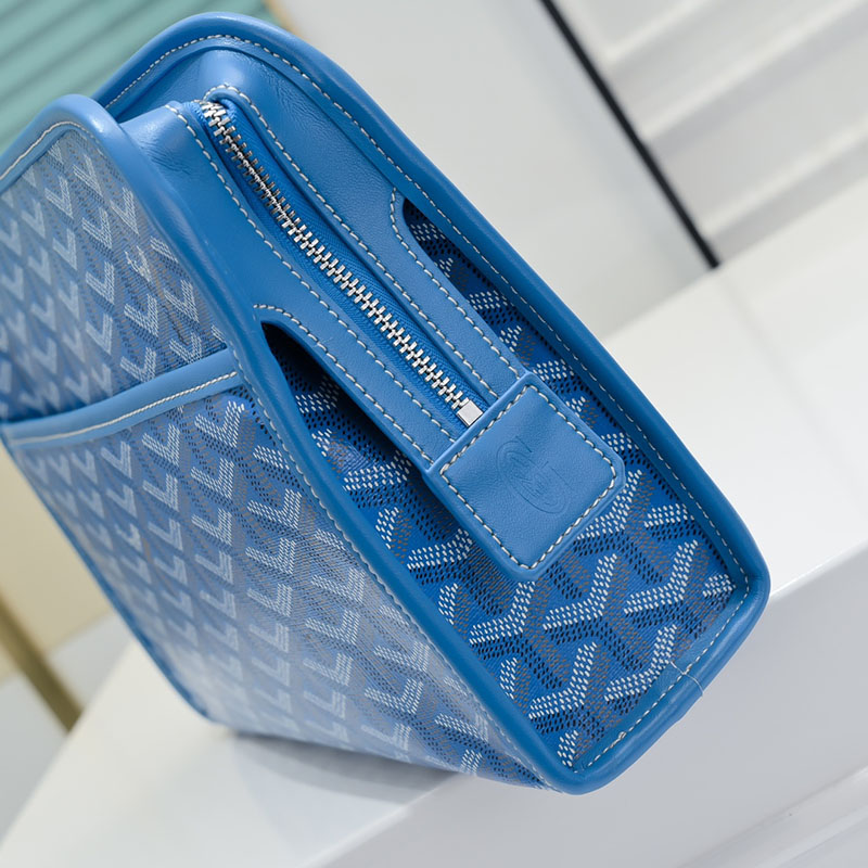 N品 GOYARD ゴヤール ジュバンス MM ポーチ JOUVENMMLTY10CL10P スカイブルー シルバー金具 激安優良店 - 画像 (4)