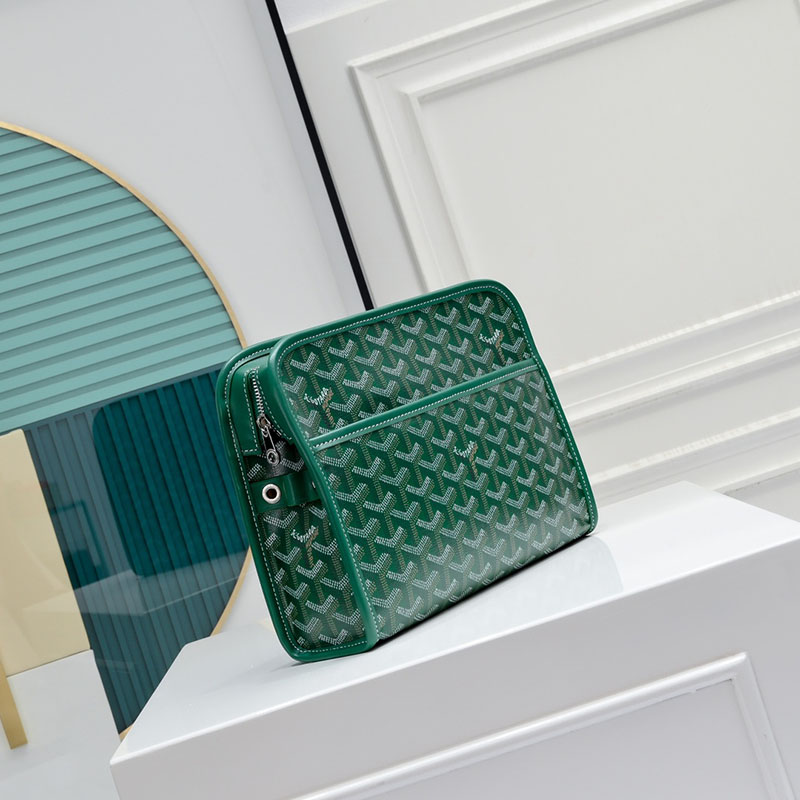 N品 GOYARD ゴヤール ジュバンス MM ポーチ JOUVENMMLTY09CL09P グリーン シルバー金具 激安優良店 - 画像 (9)