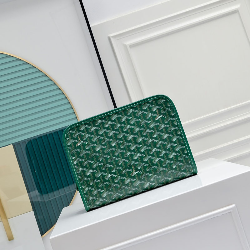 N品 GOYARD ゴヤール ジュバンス MM ポーチ JOUVENMMLTY09CL09P グリーン シルバー金具 激安優良店 - 画像 (8)