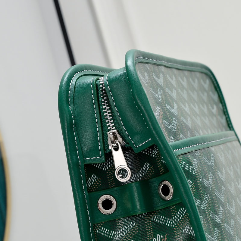 N品 GOYARD ゴヤール ジュバンス MM ポーチ JOUVENMMLTY09CL09P グリーン シルバー金具 激安優良店 - 画像 (5)