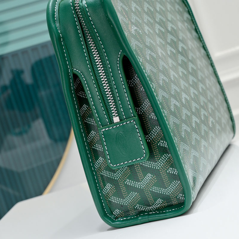 N品 GOYARD ゴヤール ジュバンス MM ポーチ JOUVENMMLTY09CL09P グリーン シルバー金具 激安優良店 - 画像 (4)