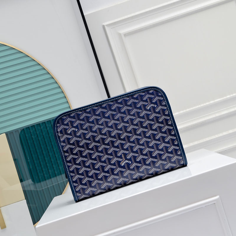 N品 GOYARD ゴヤール ジュバンス MM ポーチ JOUVENMMLTY12CL12P ネイビーブルー シルバー金具 激安優良店 - 画像 (8)