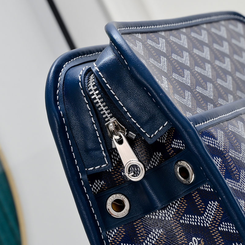 N品 GOYARD ゴヤール ジュバンス MM ポーチ JOUVENMMLTY12CL12P ネイビーブルー シルバー金具 激安優良店 - 画像 (5)