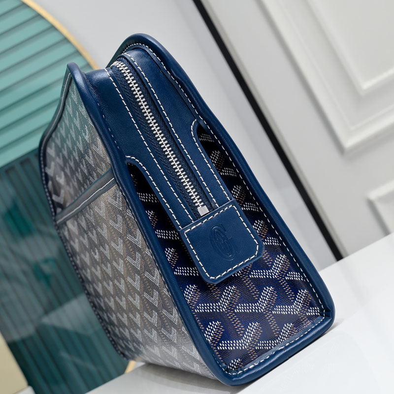 N品 GOYARD ゴヤール ジュバンス MM ポーチ JOUVENMMLTY12CL12P ネイビーブルー シルバー金具 激安優良店 - 画像 (4)