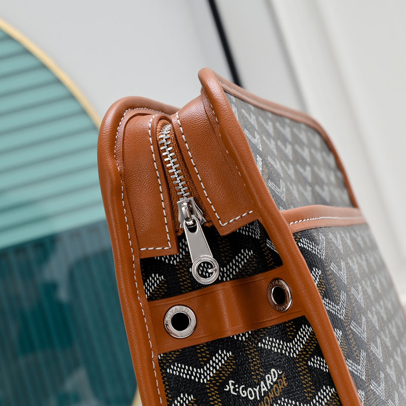N品 GOYARD ゴヤール ジュバンス MM ポーチ JOUVENMMLTY01CL03P ブラック&ナチュラル シルバー金具 激安優良店 - 画像 (4)