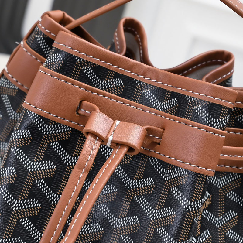 N品 GOYARD ゴヤール プティ・フロ バケットバッグ PEFLOTPMLTY01CL03P ブラック&ナチュラル シルバー金具 激安優良店 - 画像 (6)
