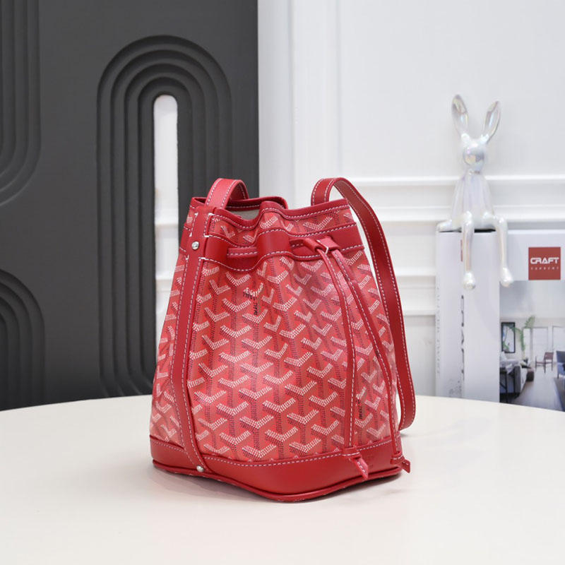 N品 GOYARD ゴヤール プティ・フロ バケットバッグ PEFLOTPMLTY02CL02P レッド シルバー金具 激安優良店 - 画像 (9)