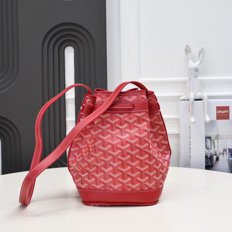N品 GOYARD ゴヤール プティ・フロ バケットバッグ PEFLOTPMLTY02CL02P レッド シルバー金具 激安優良店 - 画像 (8)