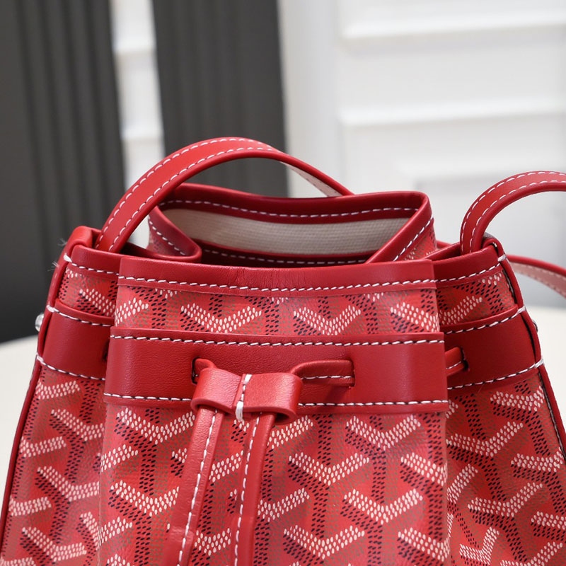 N品 GOYARD ゴヤール プティ・フロ バケットバッグ PEFLOTPMLTY02CL02P レッド シルバー金具 激安優良店 - 画像 (6)