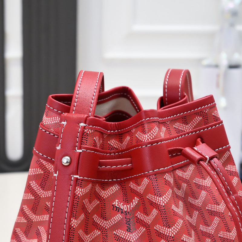 N品 GOYARD ゴヤール プティ・フロ バケットバッグ PEFLOTPMLTY02CL02P レッド シルバー金具 激安優良店 - 画像 (5)