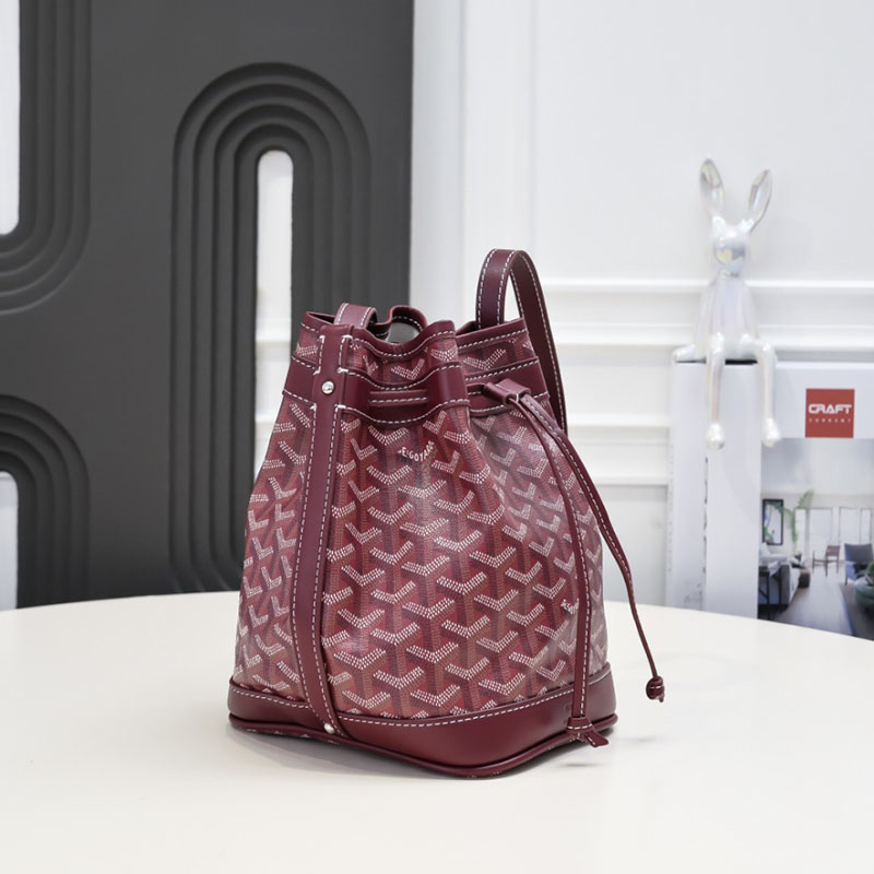 N品 GOYARD ゴヤール プティ・フロ バケットバッグ PEFLOTPMLTY33CL33P バーガンディ シルバー金具 激安優良店 - 画像 (9)