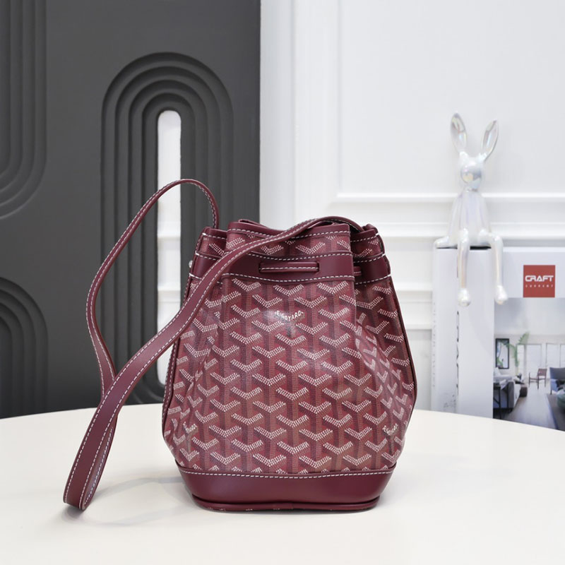 N品 GOYARD ゴヤール プティ・フロ バケットバッグ PEFLOTPMLTY33CL33P バーガンディ シルバー金具 激安優良店 - 画像 (8)
