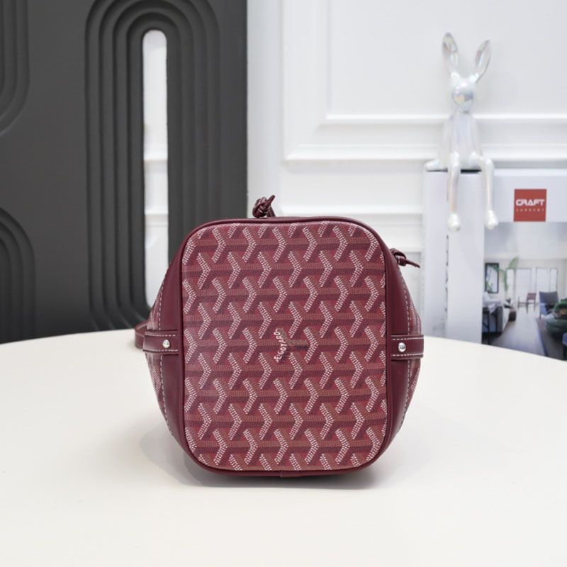 N品 GOYARD ゴヤール プティ・フロ バケットバッグ PEFLOTPMLTY33CL33P バーガンディ シルバー金具 激安優良店 - 画像 (7)