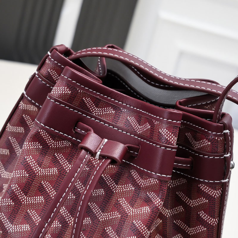 N品 GOYARD ゴヤール プティ・フロ バケットバッグ PEFLOTPMLTY33CL33P バーガンディ シルバー金具 激安優良店 - 画像 (6)
